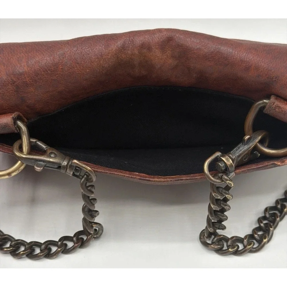 Vintage Will Leather Goods Envelope Clutch w/removable Chain Shoulder Strap.